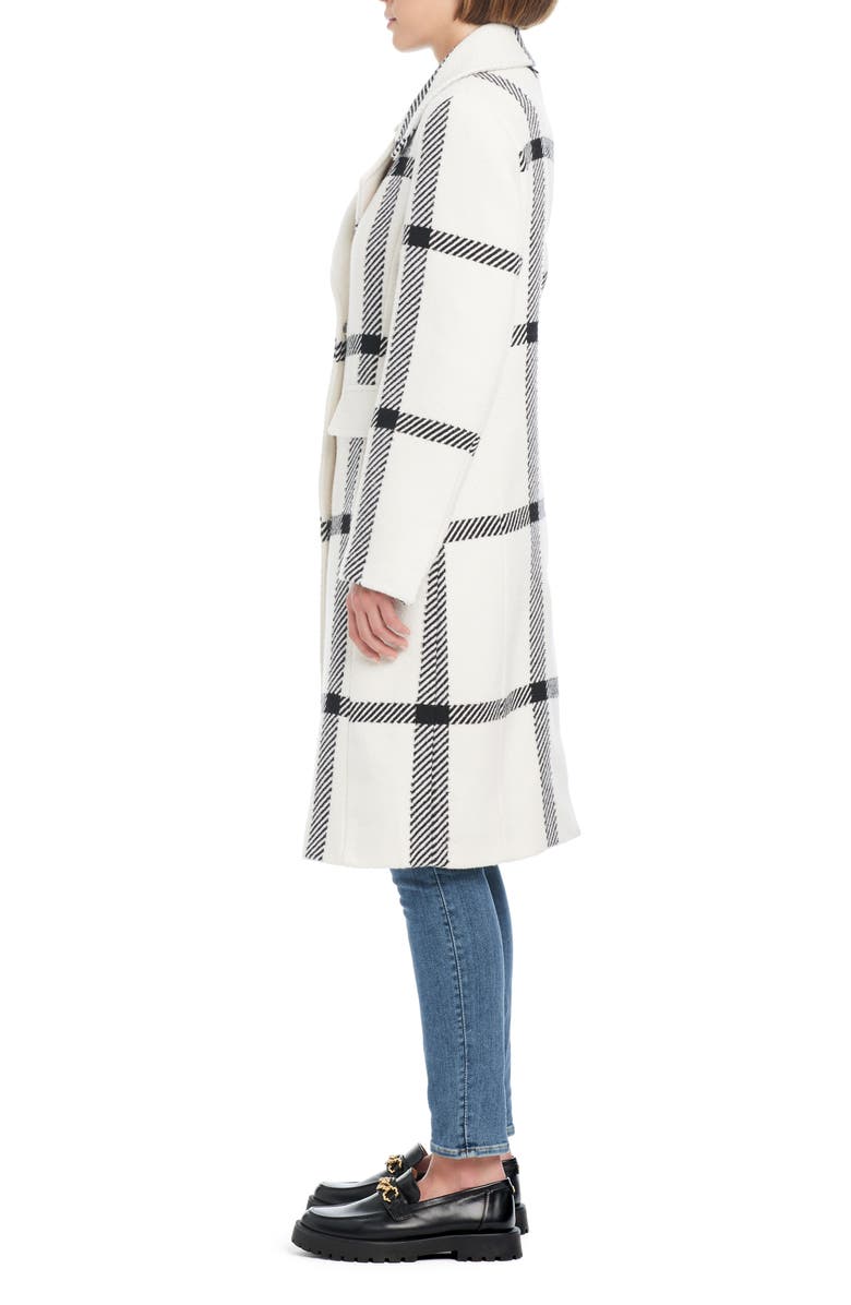 Vince Camuto Plaid Wool Blend Coat, Alternate, color, Vanilla Plaid