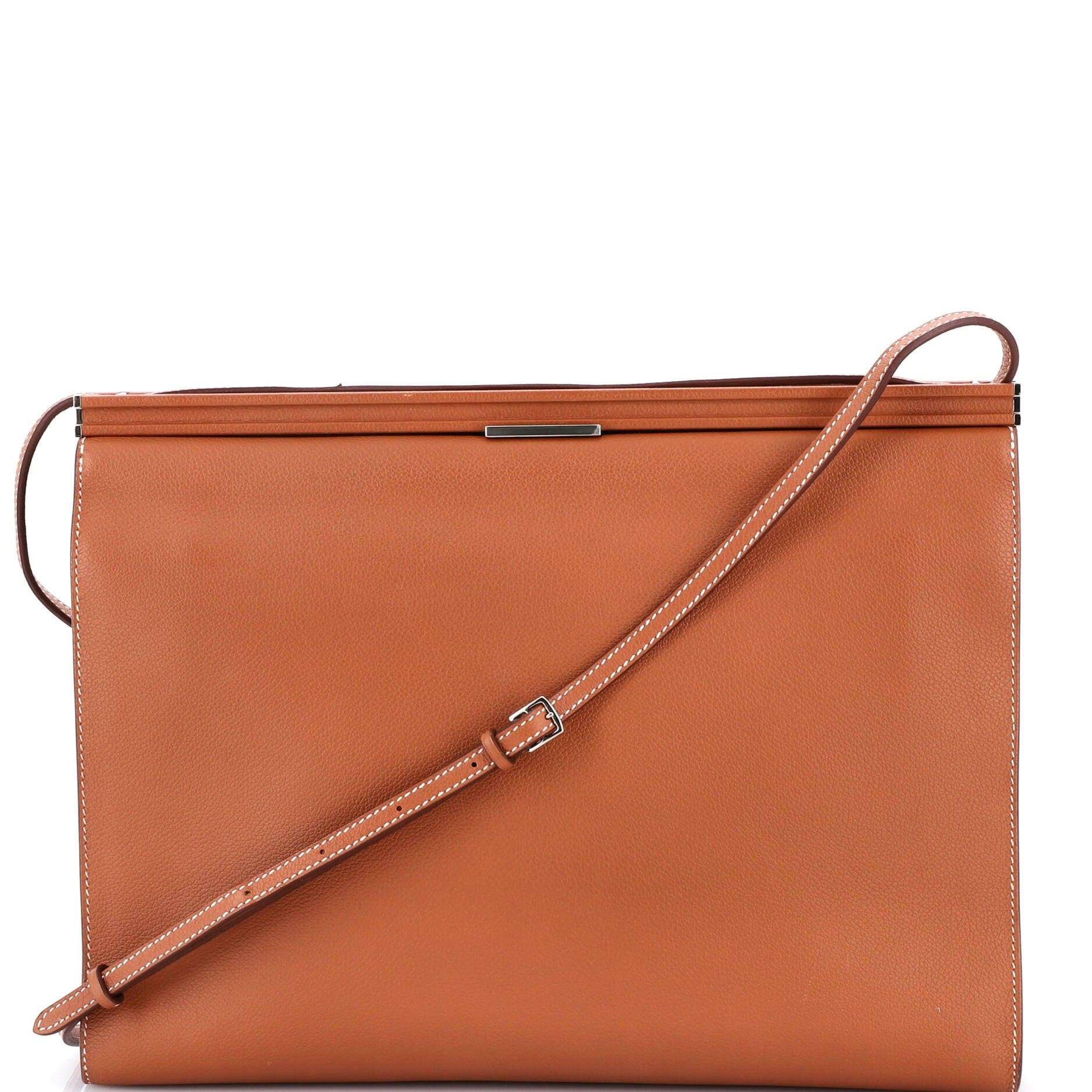 Pre-Owned Hermes Clic-H Shoulder Bag Evercolor 33, Main, color, Gold