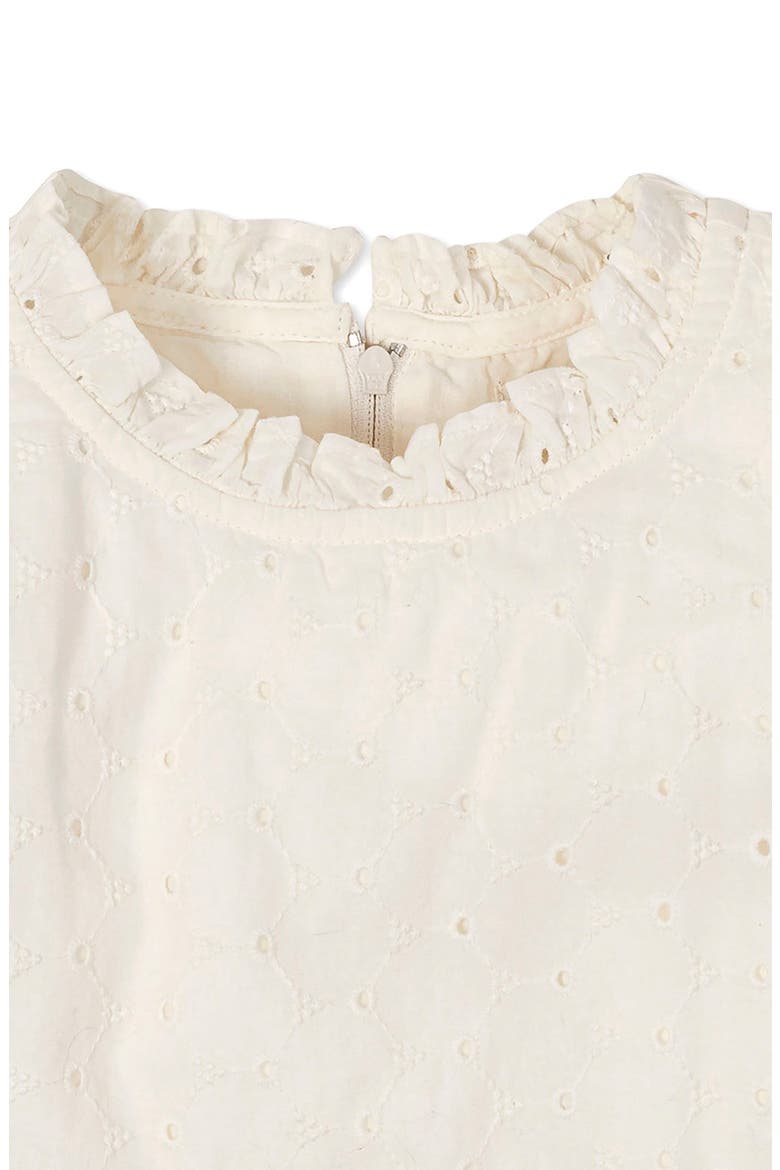 Kids' Organic Flutter Sleeve Tiered Eyelet Dress, Alternate, color, Ivory Eyelet