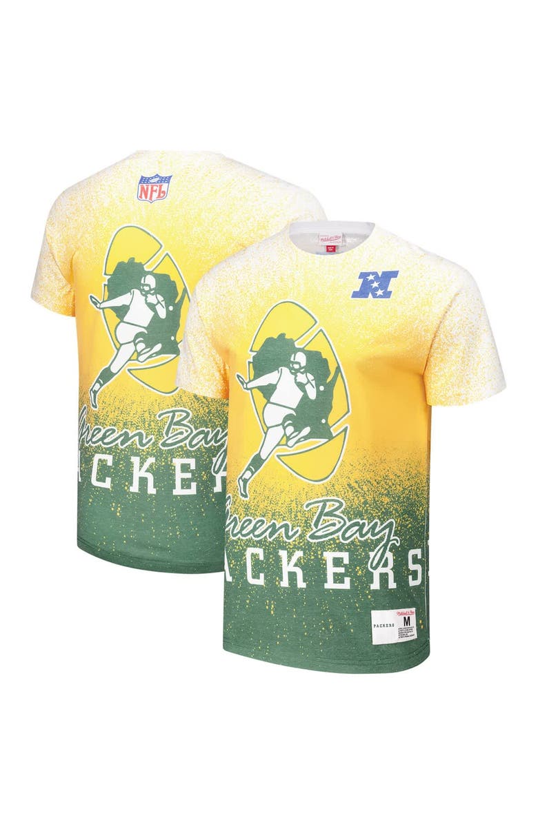 Mitchell & Ness Men's Mitchell & Ness White Green Bay Packers Team Burst Vintage Logo T-Shirt, Alternate, color, White
