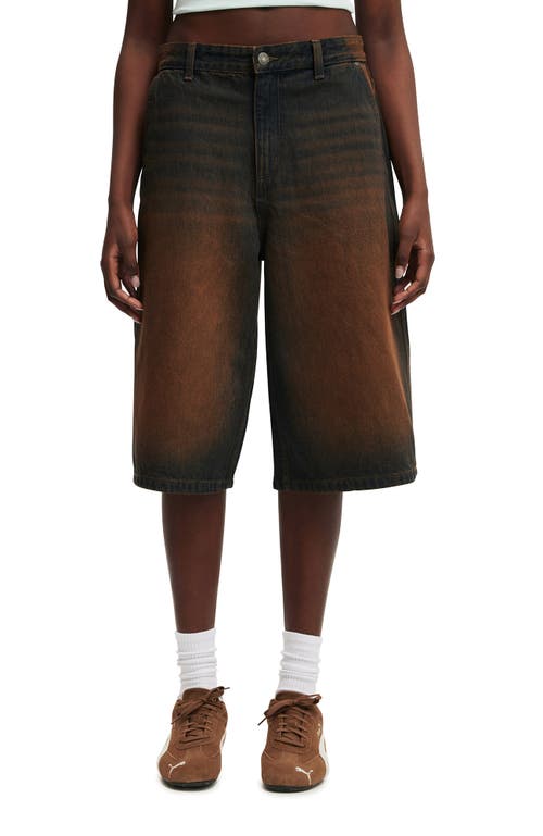 Cotton On 91 Baggy Denim Jort In Brown