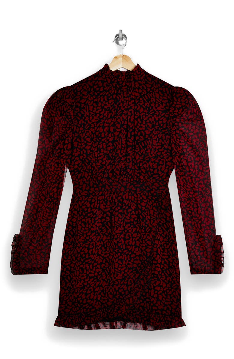 Topshop Animal Wrap Chiffon Minidress, Alternate, color,