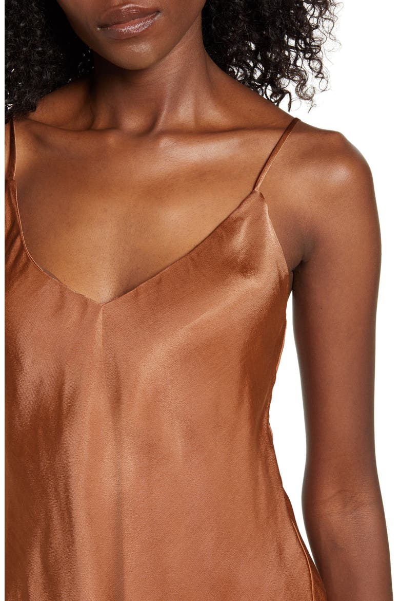 V-Neck Satin Camisole, Alternate, color, COPPER