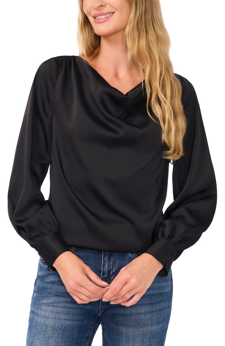 CeCe Cowl Neck Charmeuse Top, Main, color,