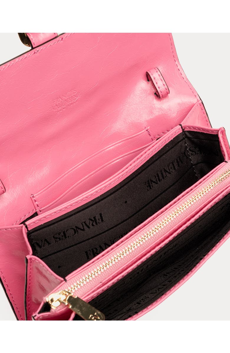 Frances Valentine Leather Accordion Crossbody Bag, Alternate, color, Pink