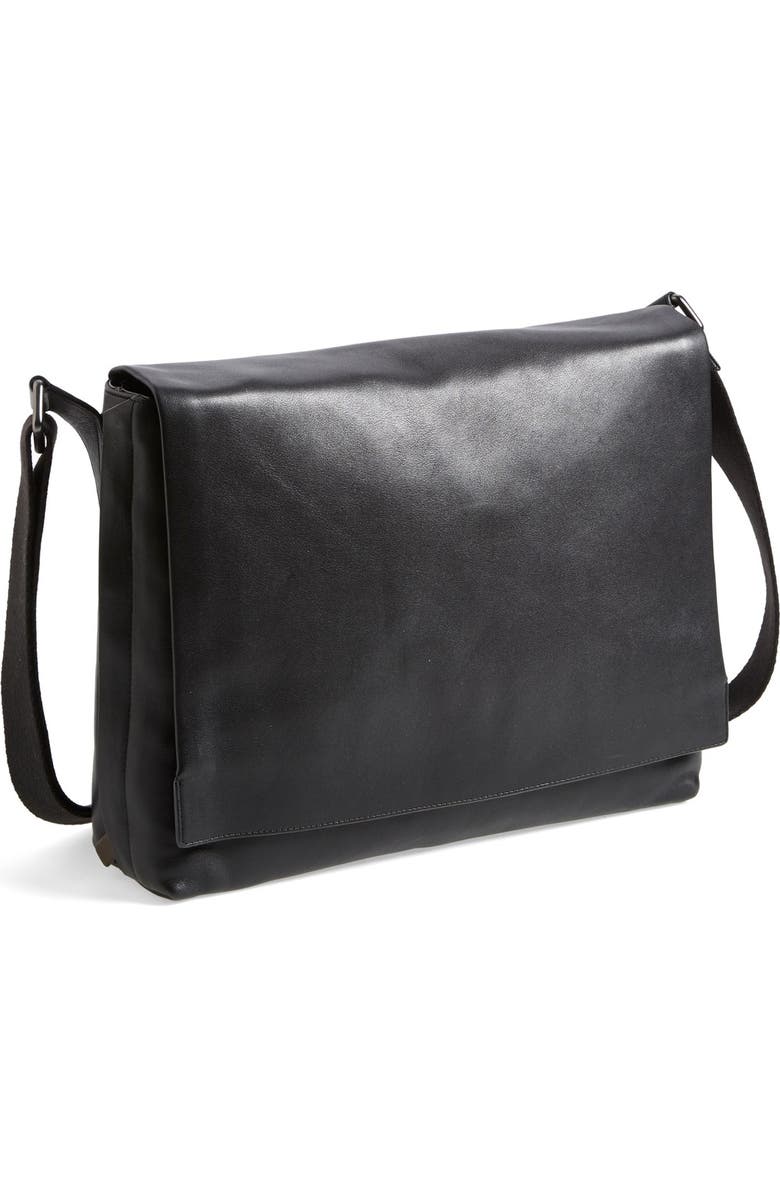 Skagen 'Eric' Leather Messenger Bag, Main, color,