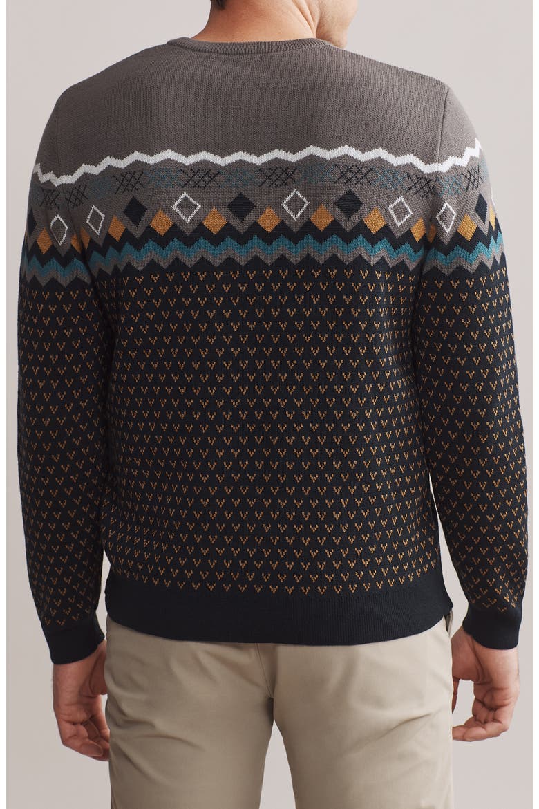 Fair Isle Crewneck Sweater, Alternate, color, SMOKED PEARL
