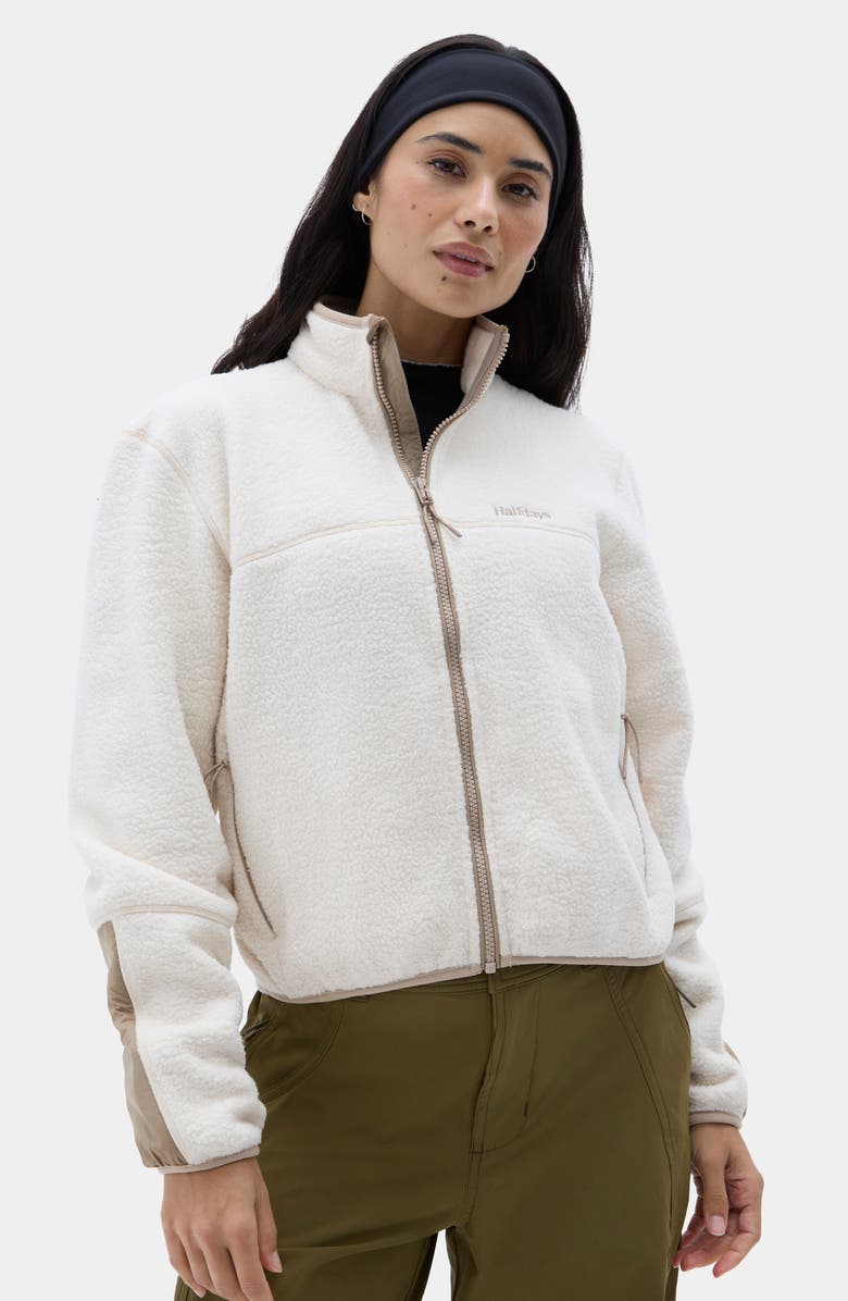 Halfdays Chapelle Water Repellent Fleece Jacket, Alternate, color, Oatmilk/ Silver Mink