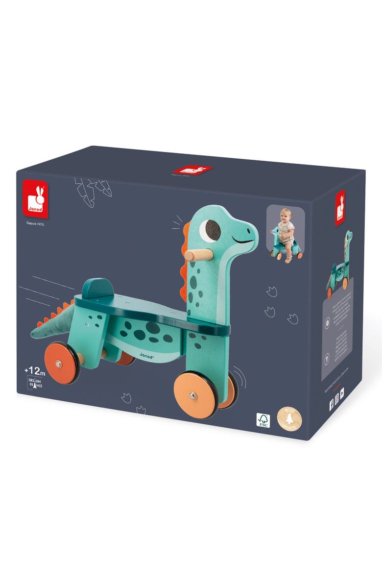Janod Portosaurus Dino Ride-On Toy, Alternate, color, Green