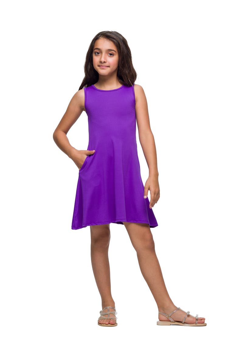 Sleeveless Pocket Swing Dress, Main, color, Purple
