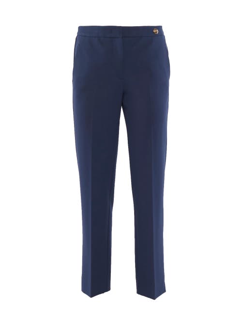 Callas Milano Charlotte Stretch Jersey Cropped Boy Pants In Blue
