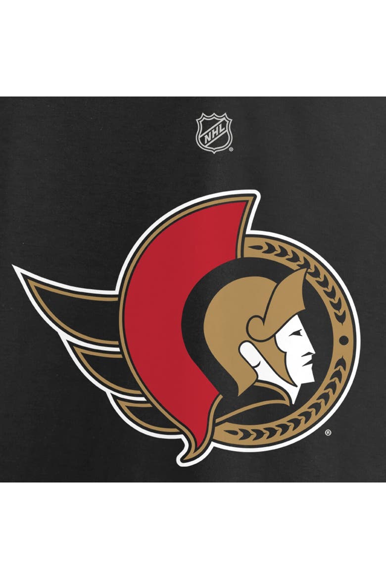 Women's Fanatics Branded Brady Tkachuk Black Ottawa Senators Authentic Stack Name & Number V-Neck T-Shirt, Alternate, color, Black