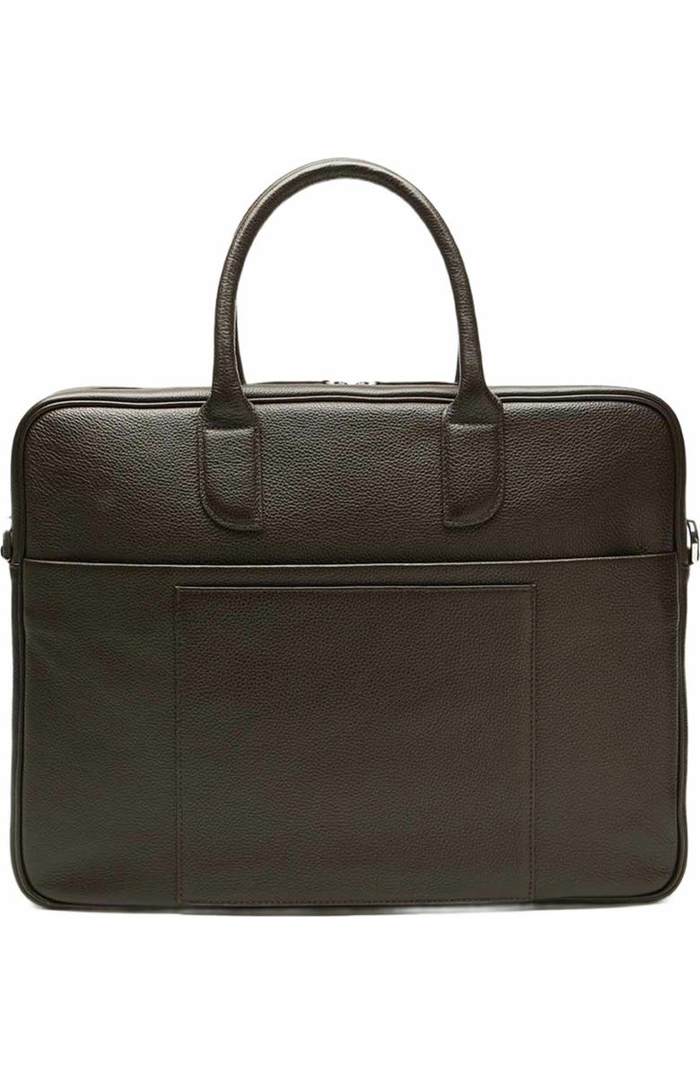 WANT Les Essentiels Lesage Pebble-Grained Leather Computer Bag, Alternate, color, Dark Brown