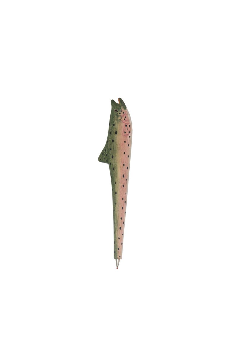 7.75" Wood Rainbow Trout Pen, Main, color, Pink