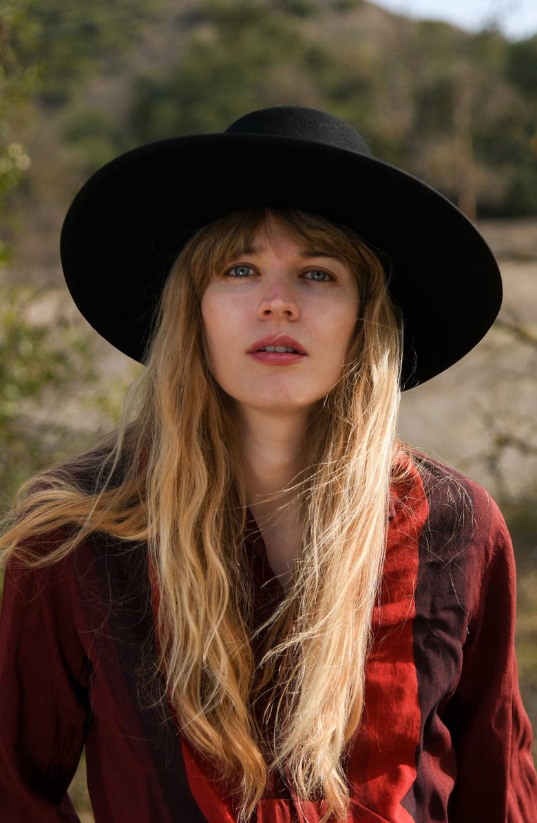 Wyeth Brush Wool Felt Rancher Hat, Alternate, color, Midnight