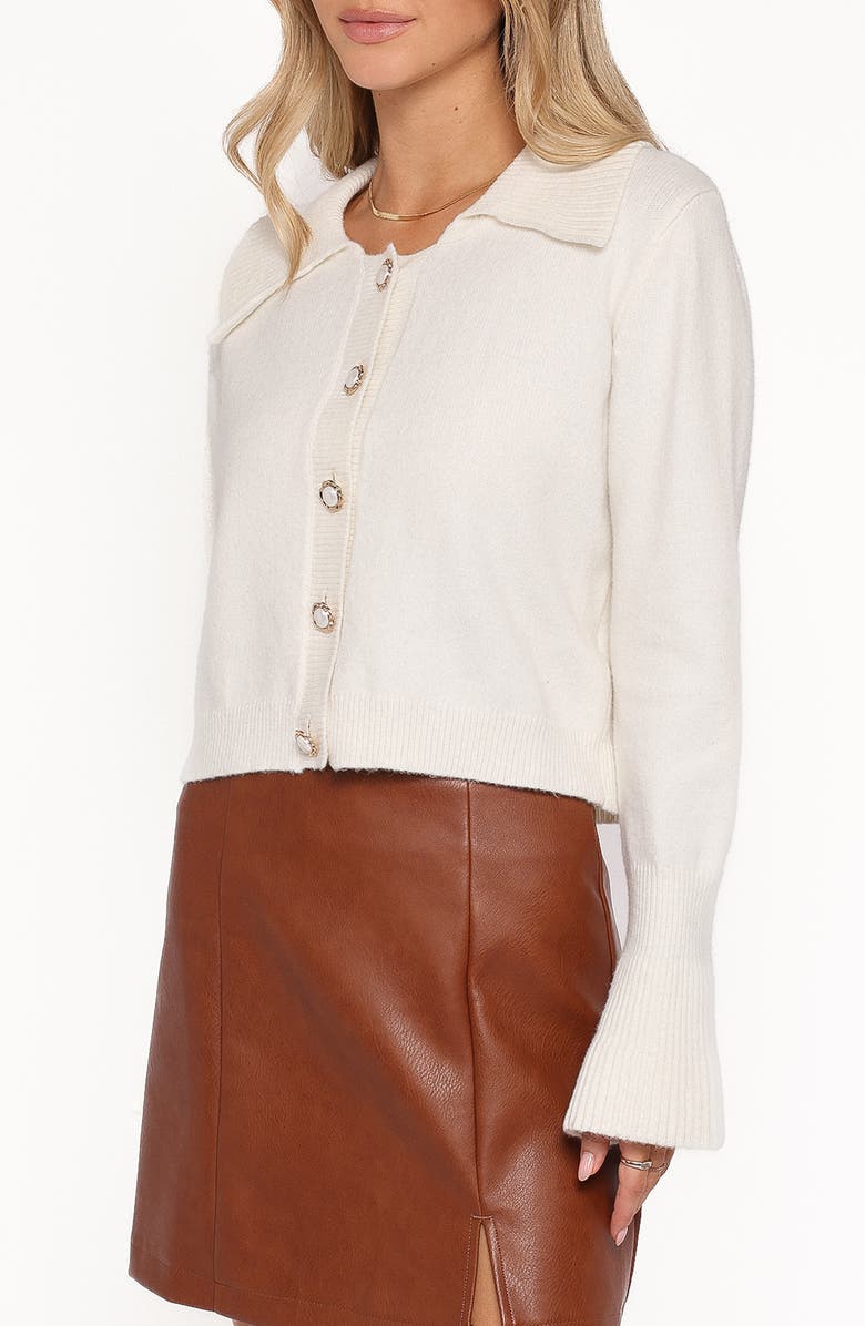 Petal & Pup Trumpet Sleeve Cardigan, Alternate, color, Cream