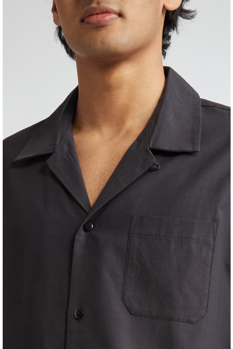 Solid Camp Shirt, Alternate, color, BLACK