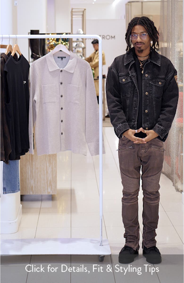 Cantor Knit Cotton Button-Up Overshirt, sales video thumbnail