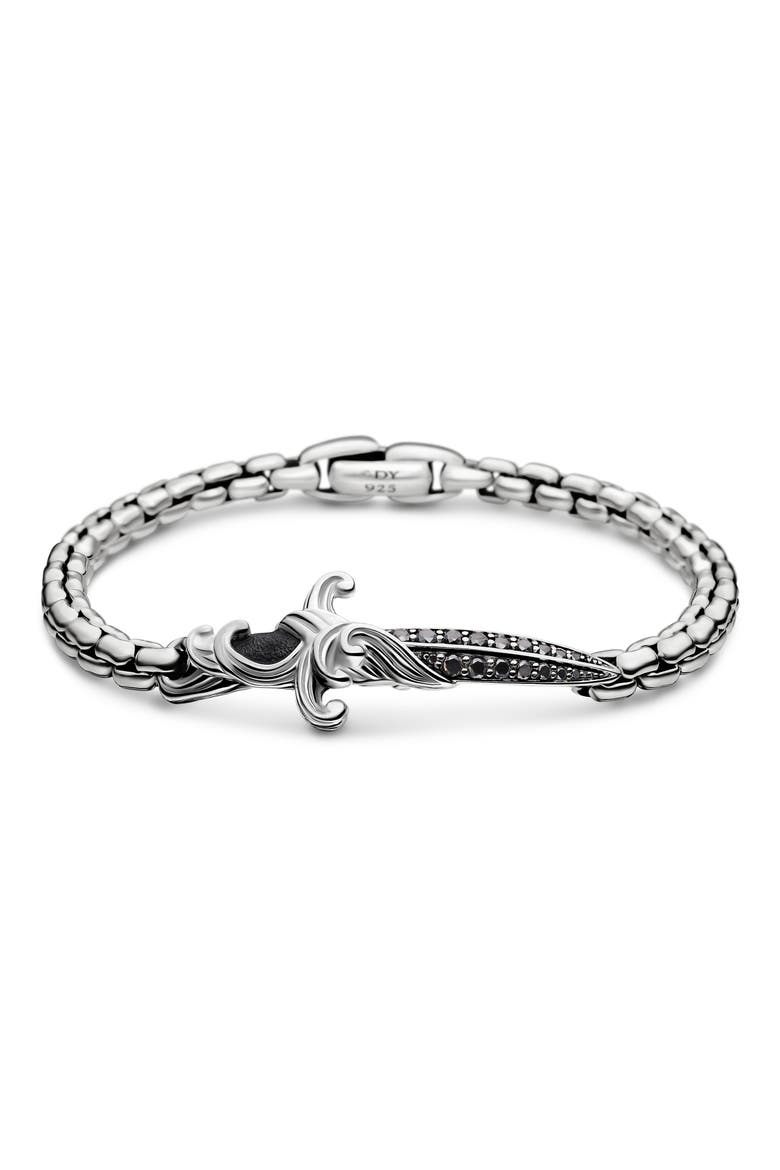 'Waves' Dagger Bracelet with Black Diamonds, Main, color, BLACK DIAMOND
