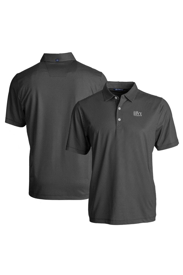 Men's Cutter & Buck  Black Ivy League Pike Eco Symmetry Print Stretch Recycled Polo, Alternate, color, Black