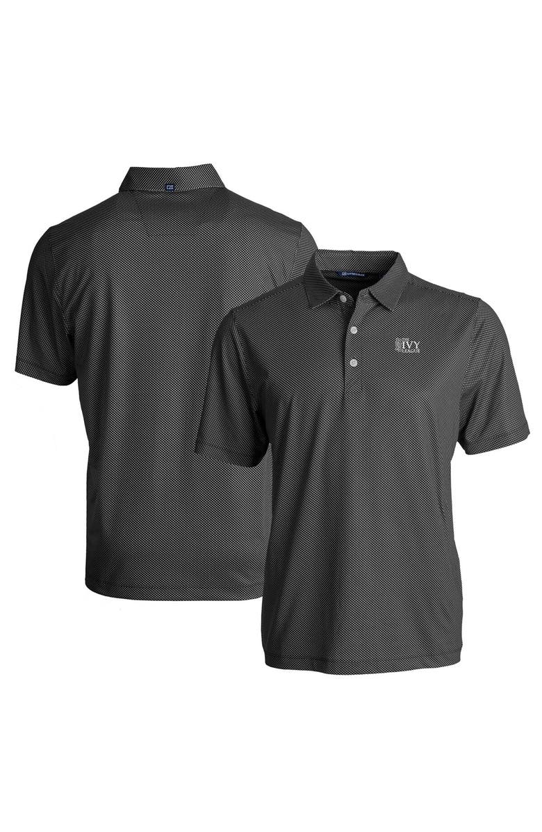 Cutter & Buck Men's Cutter & Buck Black Ivy League Pike Eco Symmetry Print Stretch Recycled Polo, Alternate, color,