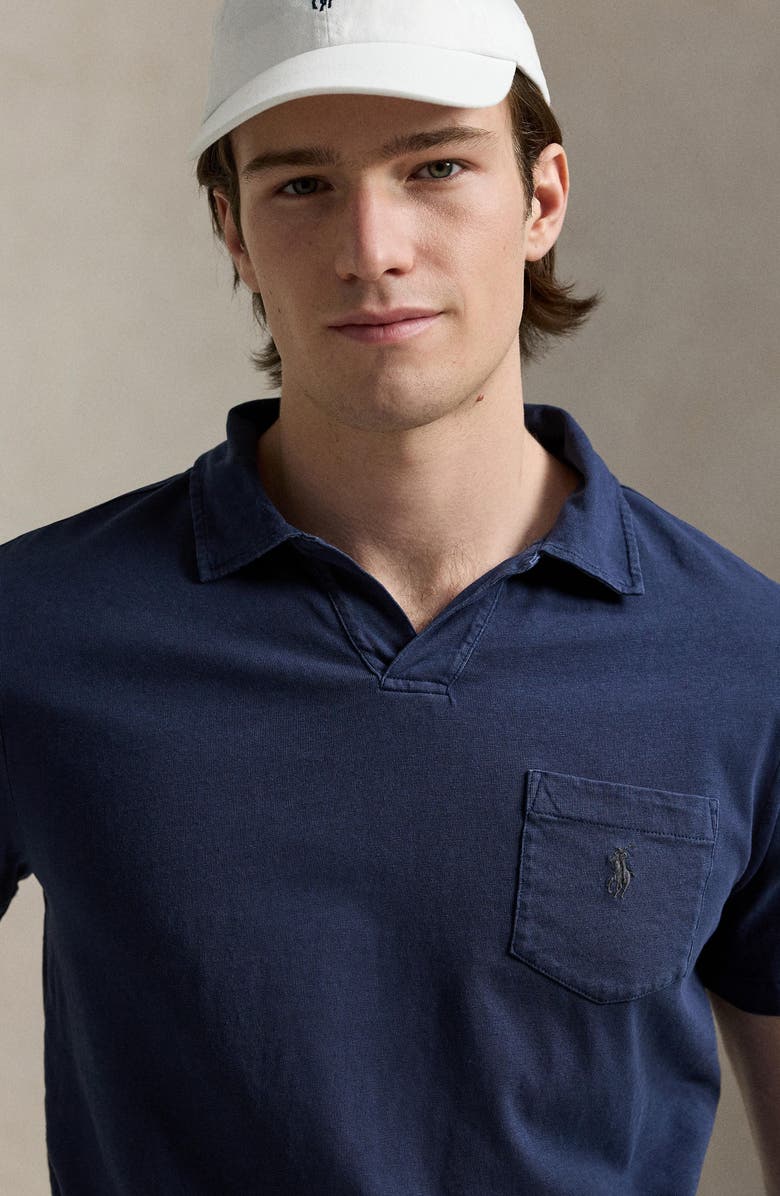 Polo Ralph Lauren Linen & Cotton Polo, Alternate, color, Newport Navy
