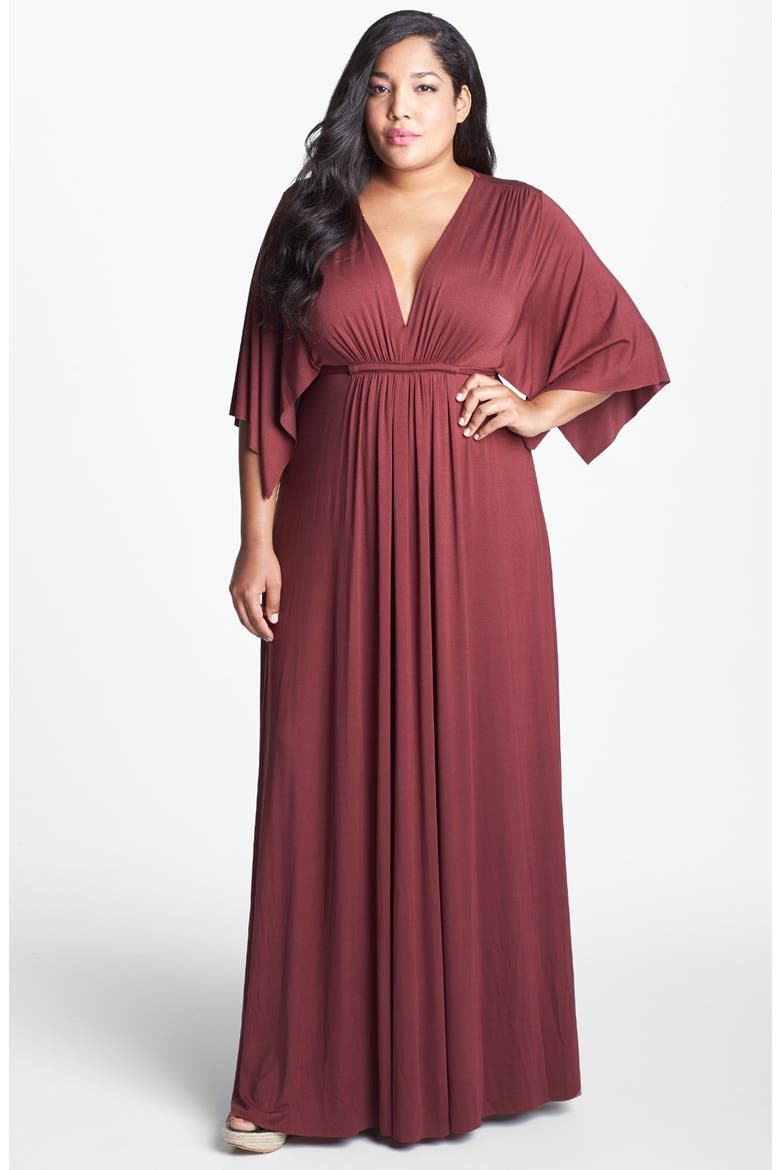White Label Long Caftan Dress, Main, color, PINOT