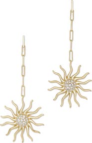 Ramy Brook Serra Pavé Sunburst Linear Drop Earrings