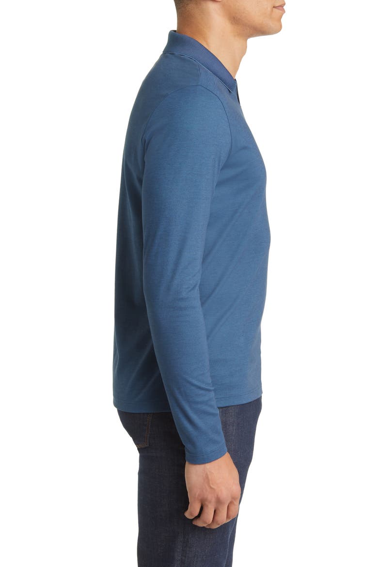 Adison Long Sleeve Johnny Collar Polo, Alternate, color, NIGHT TEAL