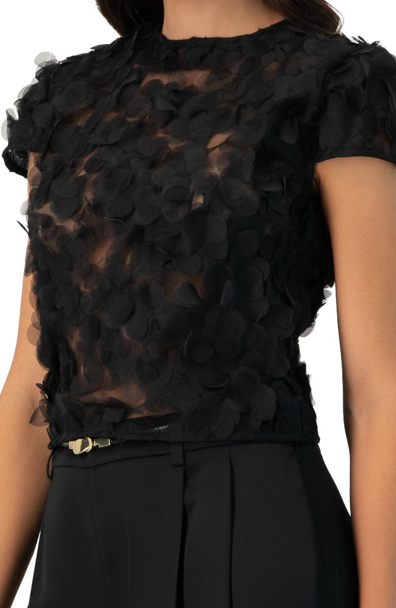 IVONNE Drop Shoulder Fantasy Straight Top, Alternate, color, Black