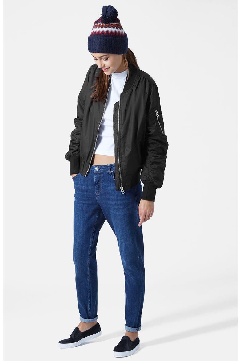 'Boris' Bomber Jacket, Alternate, color, BLACK