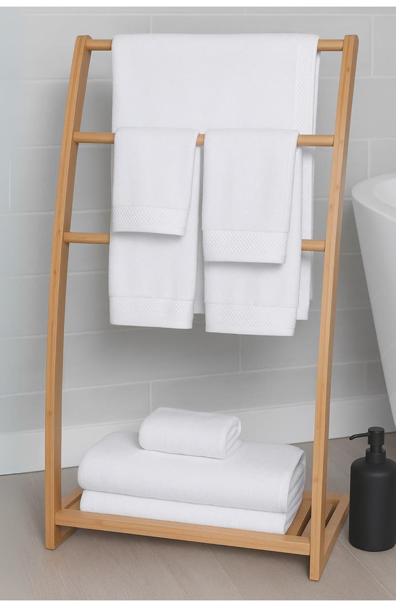 BedVoyage Luxury Viscose Odor & Mildew Resistant Towel Collection, 8pc Set, Alternate, color, White