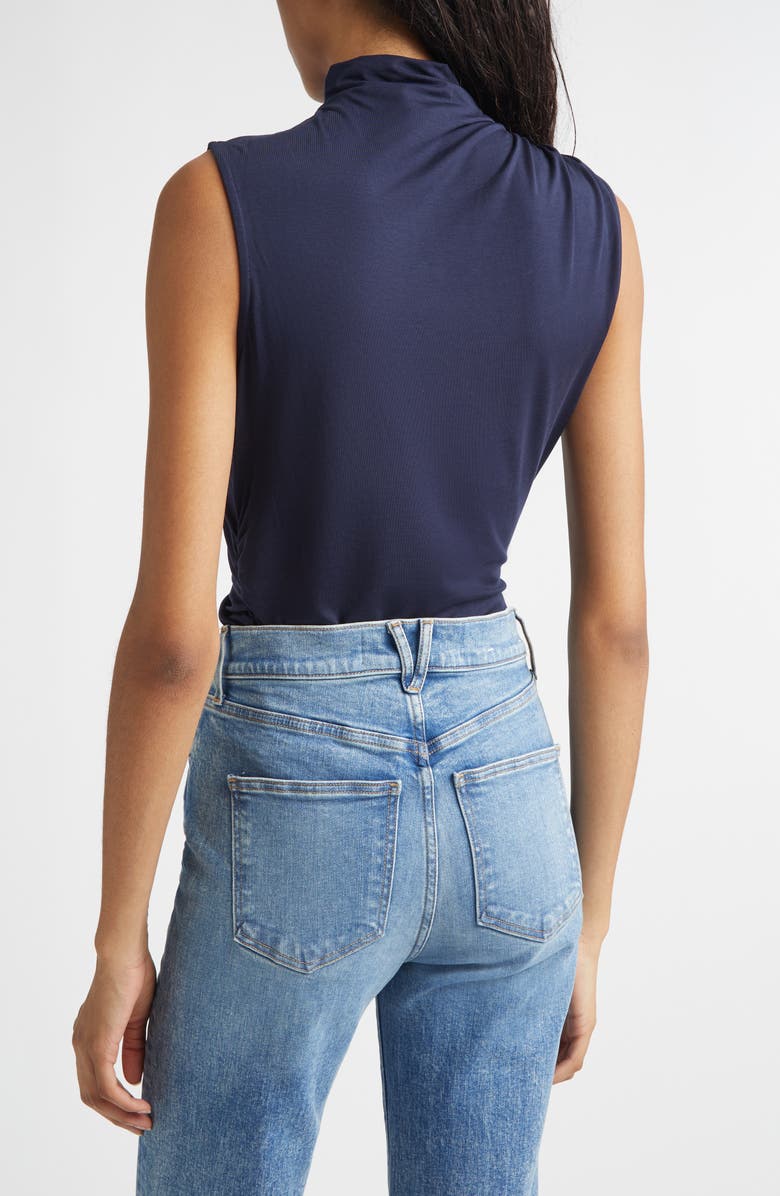 Veronica Beard Mylie Sleeveless Turtleneck Top, Alternate, color, Navy