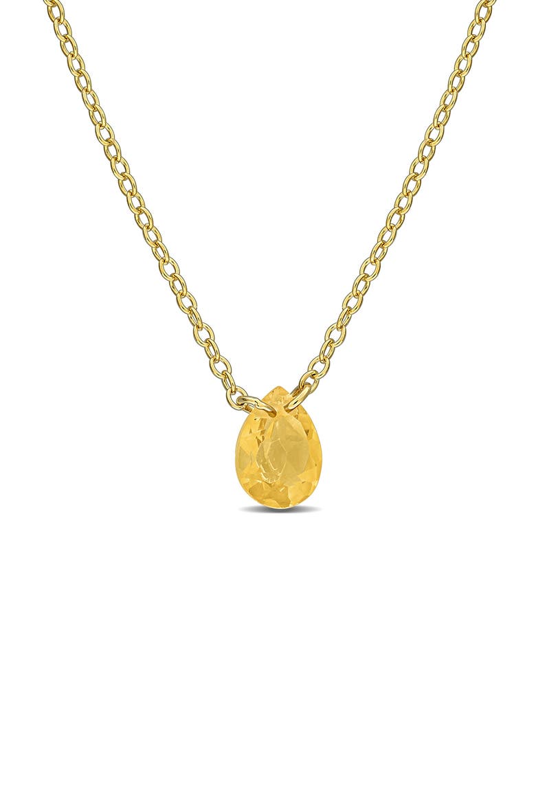 Pear Shaped Citrine Pendant Necklace, Main, color, YELLOW