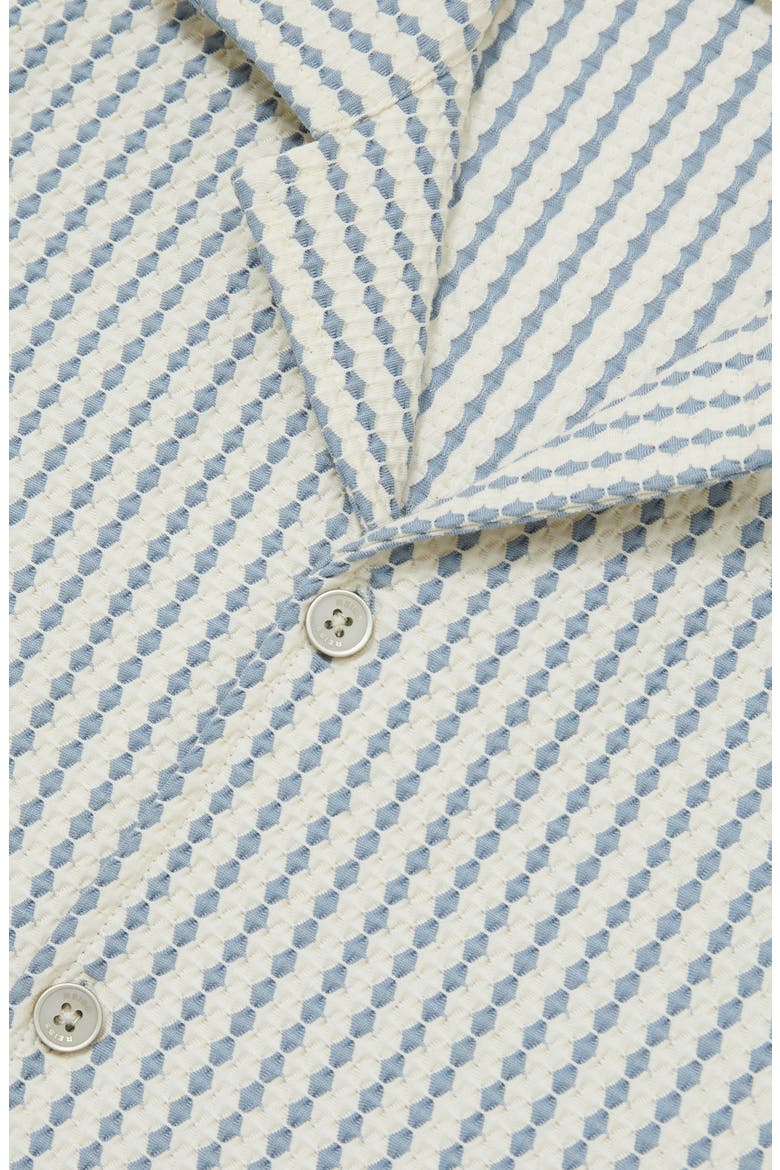 Tower Textured Stripe Camp Shirt, Alternate, color, WHITE/ SOFT BLUE