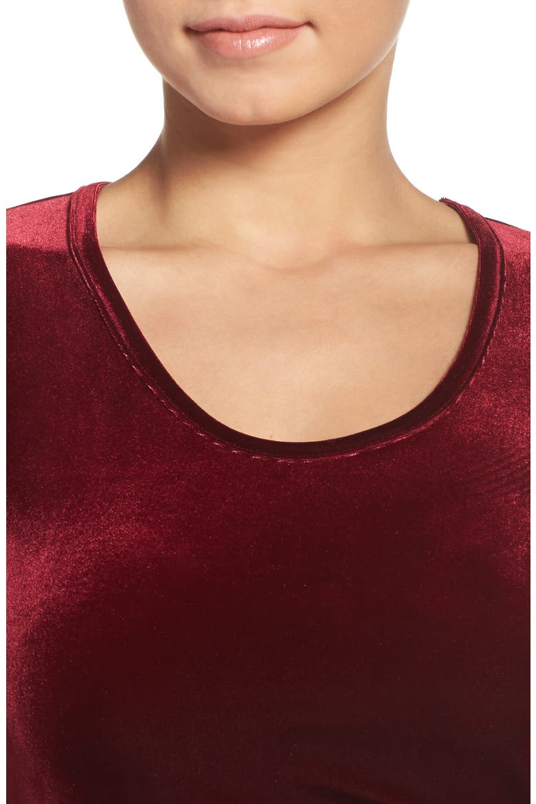 Velvet Body-Con Dress, Alternate, color, WINE