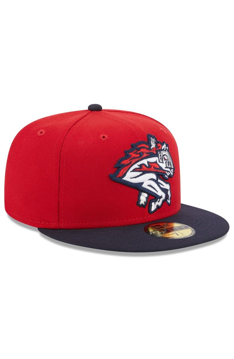 New Era Men's New Era Red Binghamton Rumble Ponies Authentic Collection Alternate Logo 59FIFTY Fitted Hat, Alternate, color, 