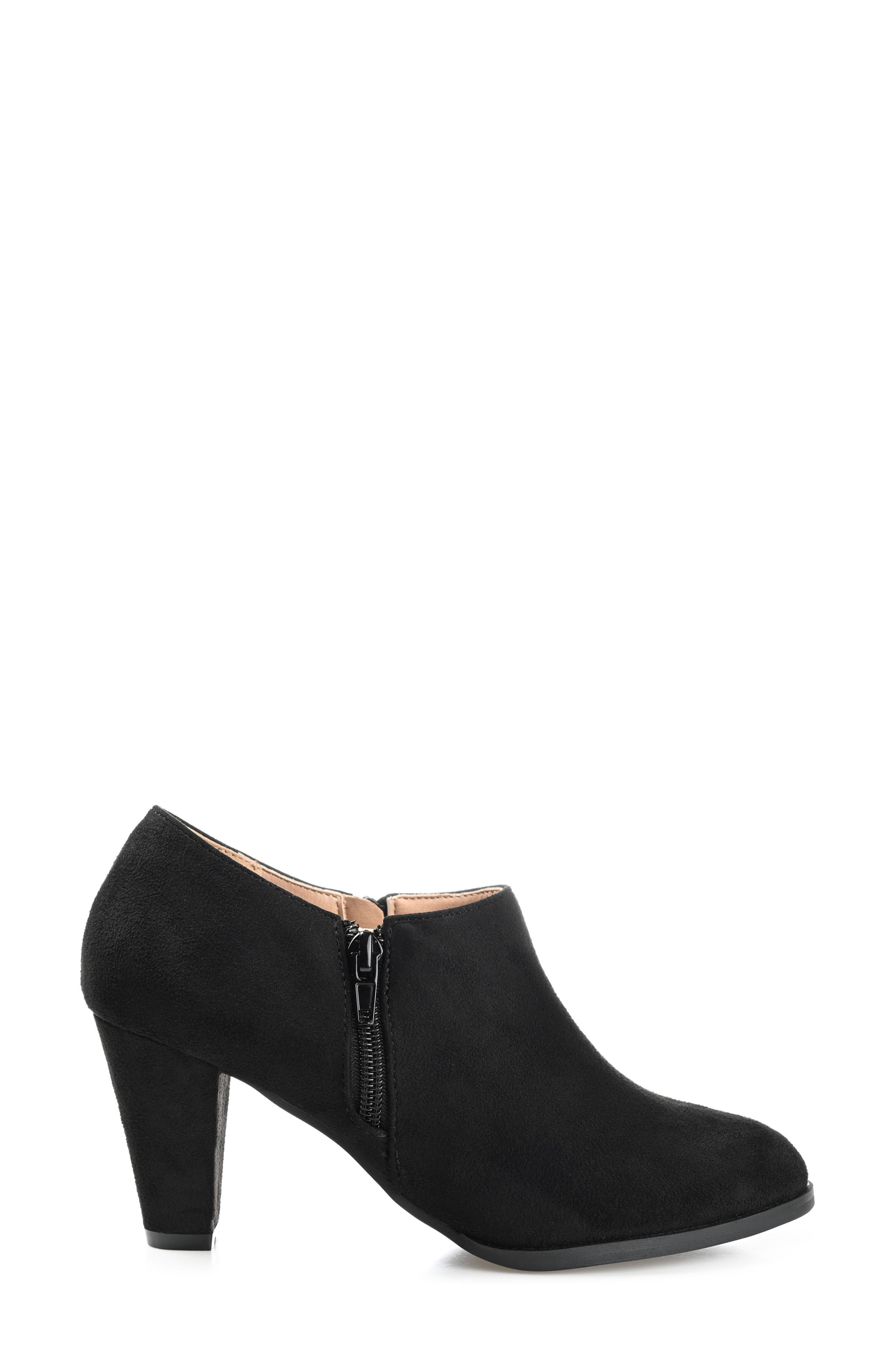 Journee Collection Sanzi Heeled Ankle Bootie, Alternate, color, Black