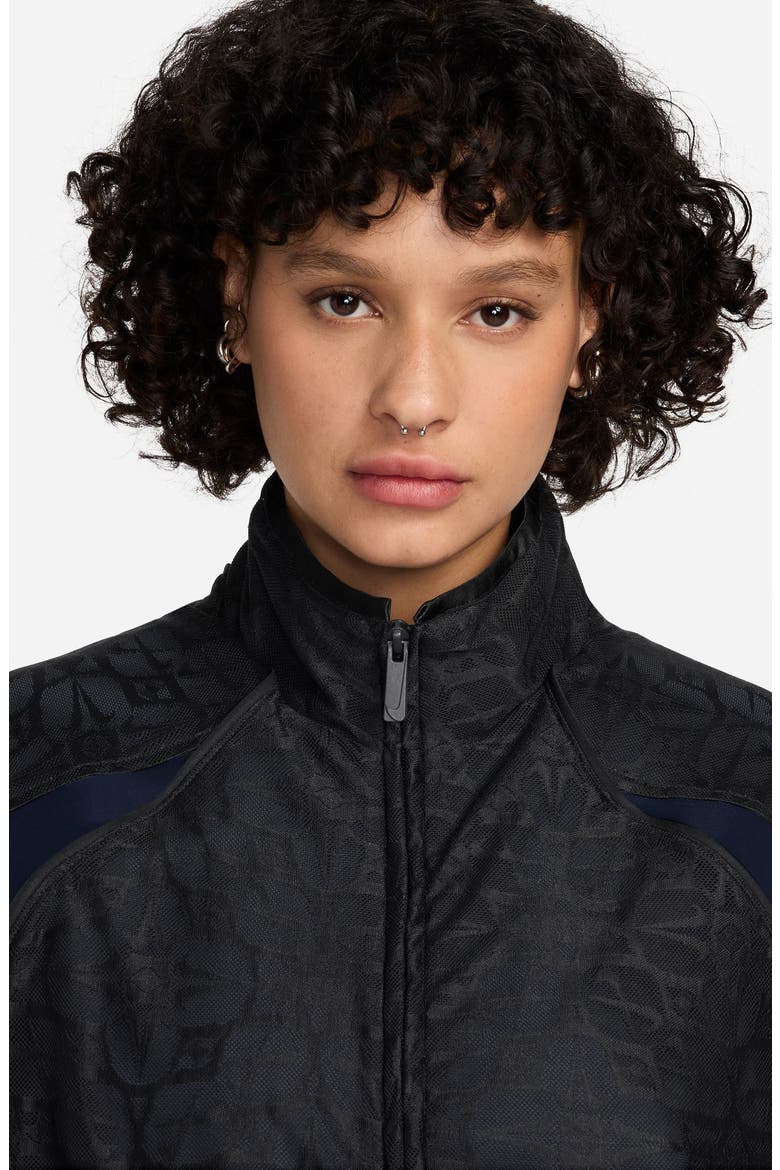 Sportswear Street Lace Track Jacket, Alternate, color, BLACK/ MIDNIGHT NAVY