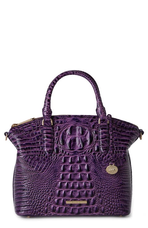 Duxbury Croc Embossed Leather Satchel