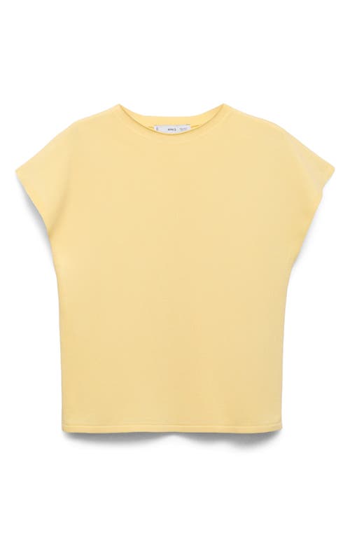 Mango Cap Sleeve Fine Knit Sweater In Yellow