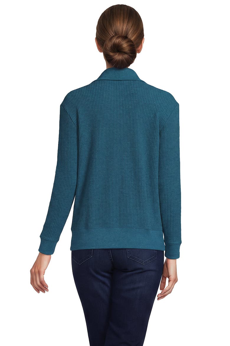 Long Sleeve Waffle Button Up Henley, Alternate, color, Classic Teal Heather