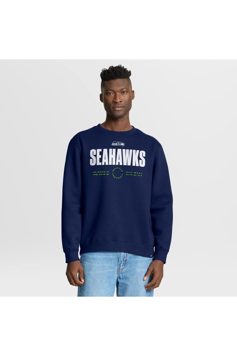 Men's Fanatics College Navy Seattle Seahawks Direct Handoff Legacy Pullover Sweatshirt, Main, color, College Navy