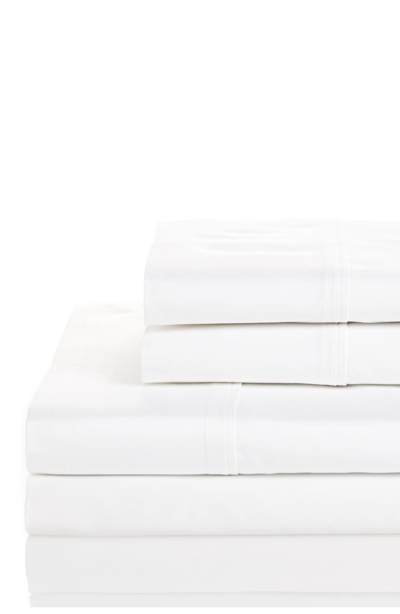 NORDSTROM RACK 400 Thread Count 100% Cotton Sateen Queen Size Sheet Set, Main, color, White