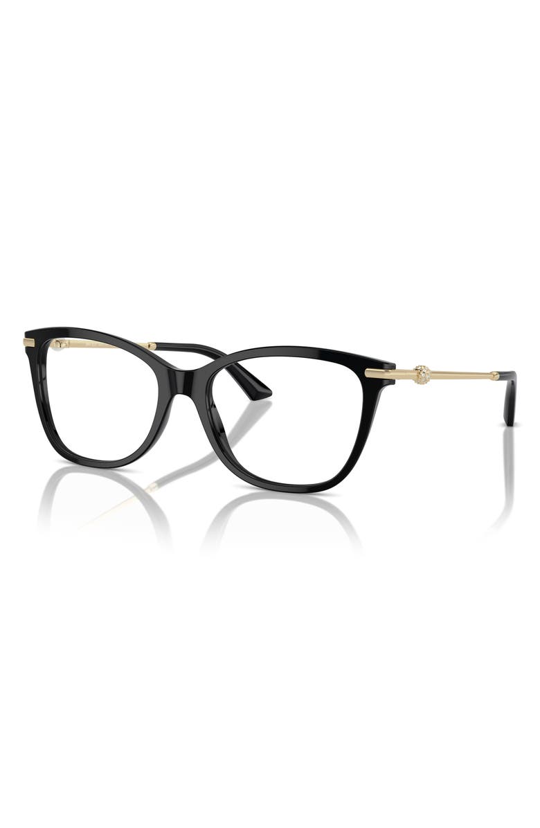 Jimmy Choo 52mm Pillow Optical Glasses, Alternate, color, Black / Demo Lens
