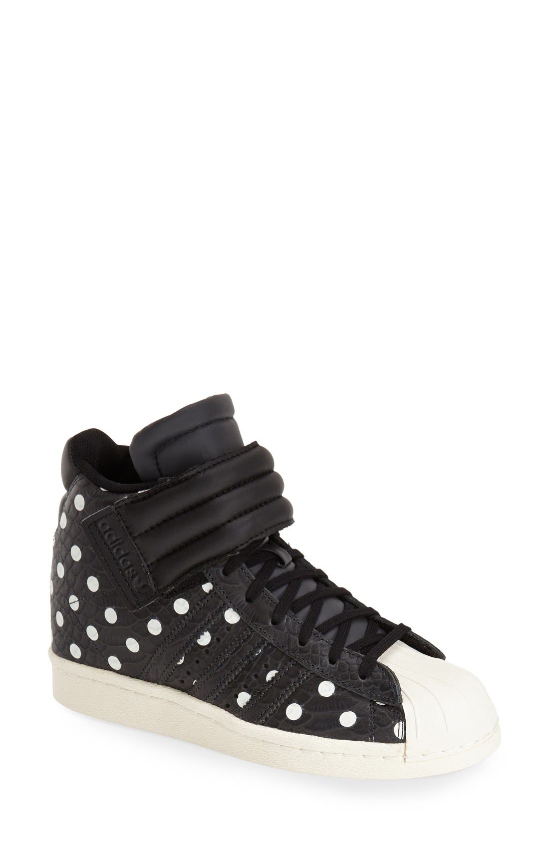 adidas 'Superstar Up Strap' Hidden Wedge Sneaker, Main, color, 