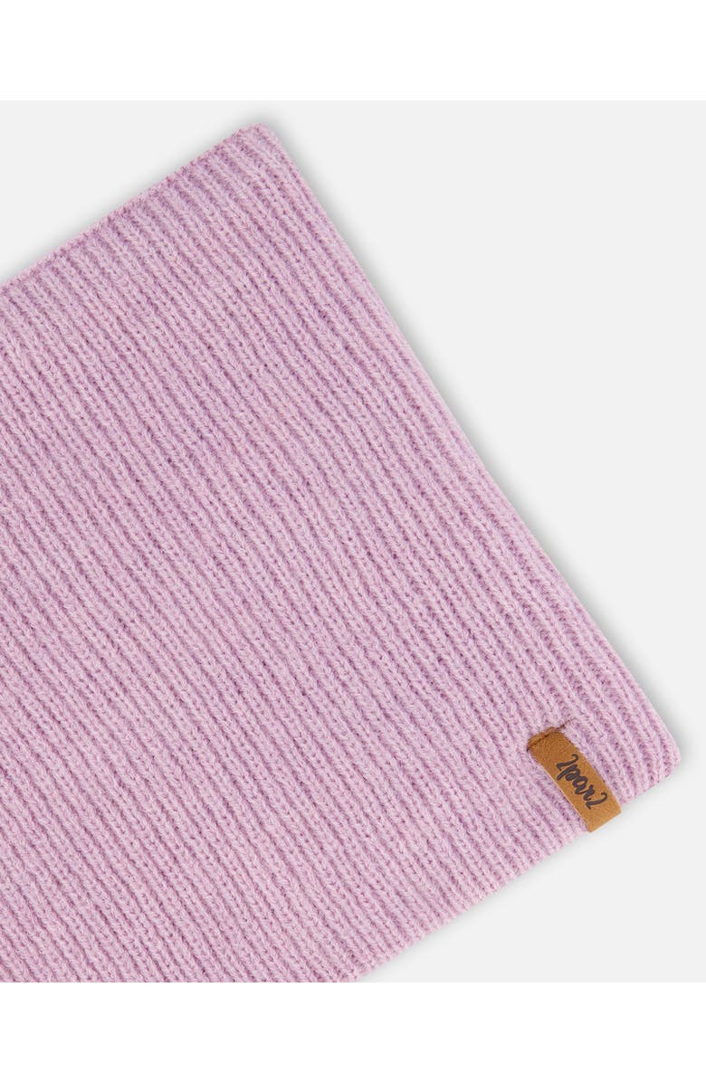 Deux par Deux Baby Girl's Mid-Season Knit Neckwarmer Lilac, Alternate, color,