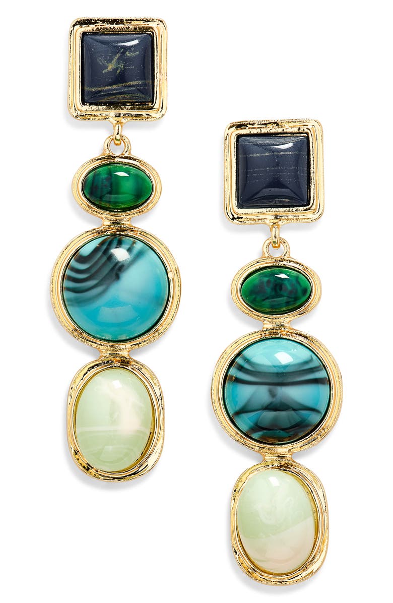 Cara Faux Stone Linear Drop Earrings, Main, color,