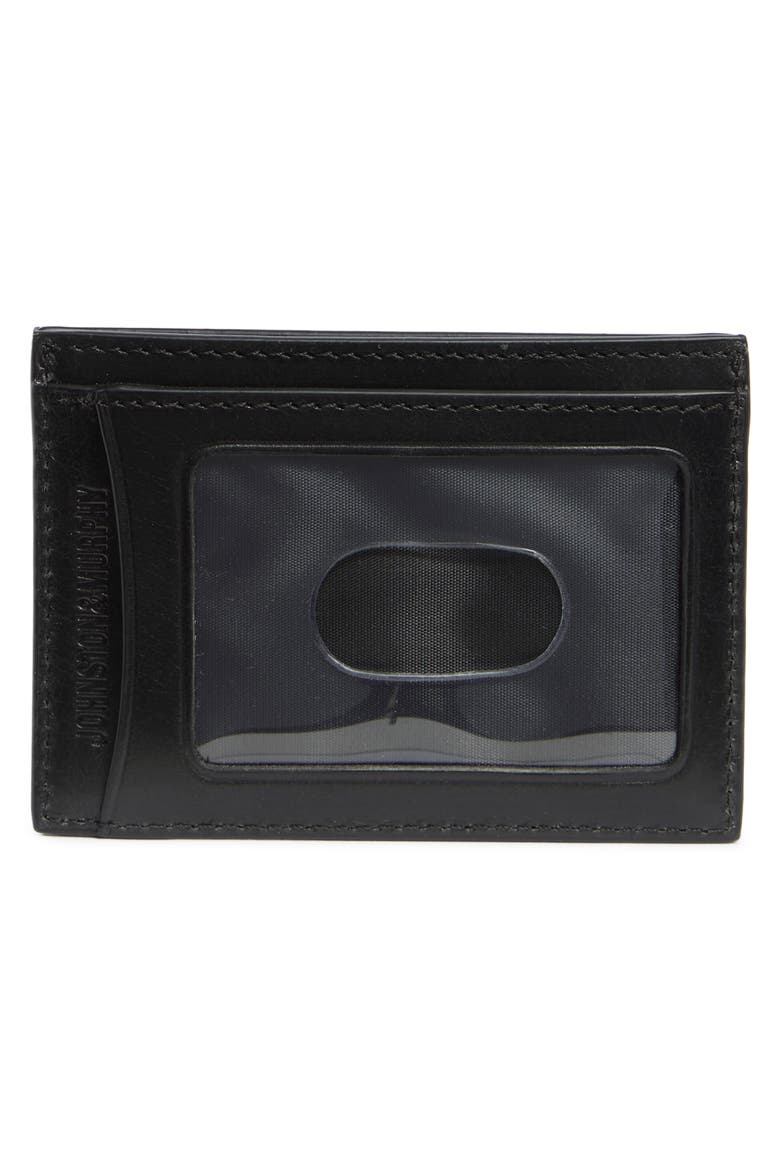 Hunter Weekend Leather Card Case, Alternate, color, BLACK