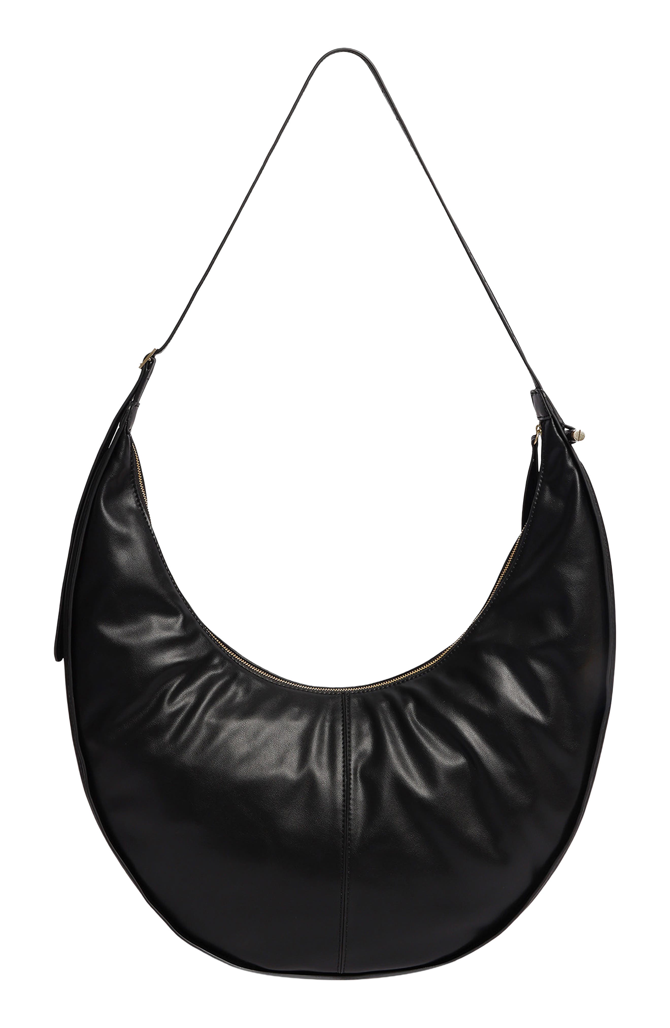 Floral Stud Large Hobo, Alternate, color, BLACK